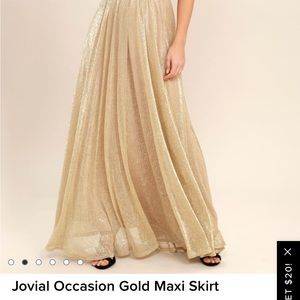 Lulu's jovial occasion gold skirt